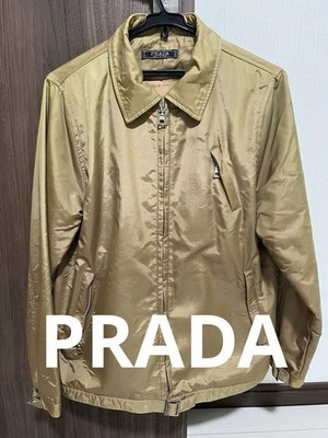 USED RARE PRADA/GILMAR VINTAGE NYLON JACKET BEIGE GOOD
