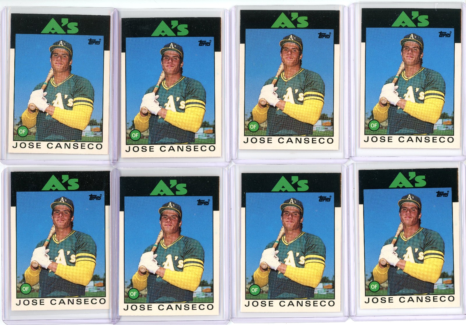 1986  JOSE CANSECO Topps Traded  20T  x 8  Rookie Cards   Set Break Quality