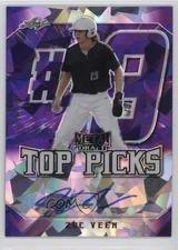 2020 Leaf Metal Draft Top Picks Purple Crystals /10 Zac Veen #TP-ZV1 Auto