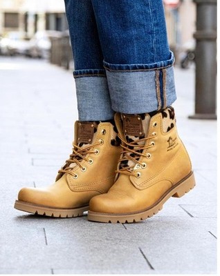 women panama jack boots orange leather 41