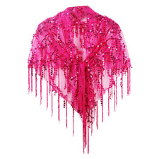 Triangle Cape with Knot Sequin Decorated Shawl Soft for Evening events, Wedding