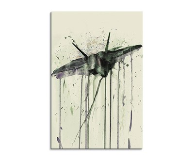 60x90cm F 22 Raptor Aquarell Art Leinwandbild