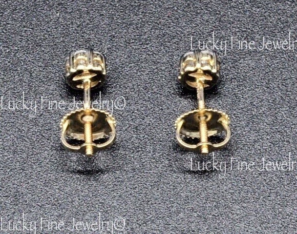 0.25 ct 14k Yellow Gold Diamond Stud  Earring Cluster  SI1 F    - Image 3 of 4