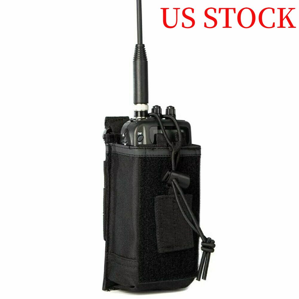 Tactical MOLLE Belt Pouch Portable Radio Holster Holder Walkie Talkie Bag Holder