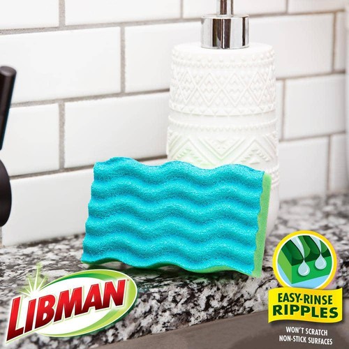 Libman Antibacterial Medium-Duty Easy-Rinse Cleaning Sponges (6-Count) - Picture 6 of 8