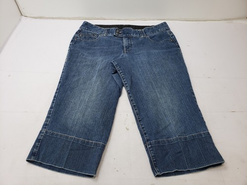 Lane Bryant Capri Damenjeans dehnbare Taille mittel gewaschen Denim blau Größe 14