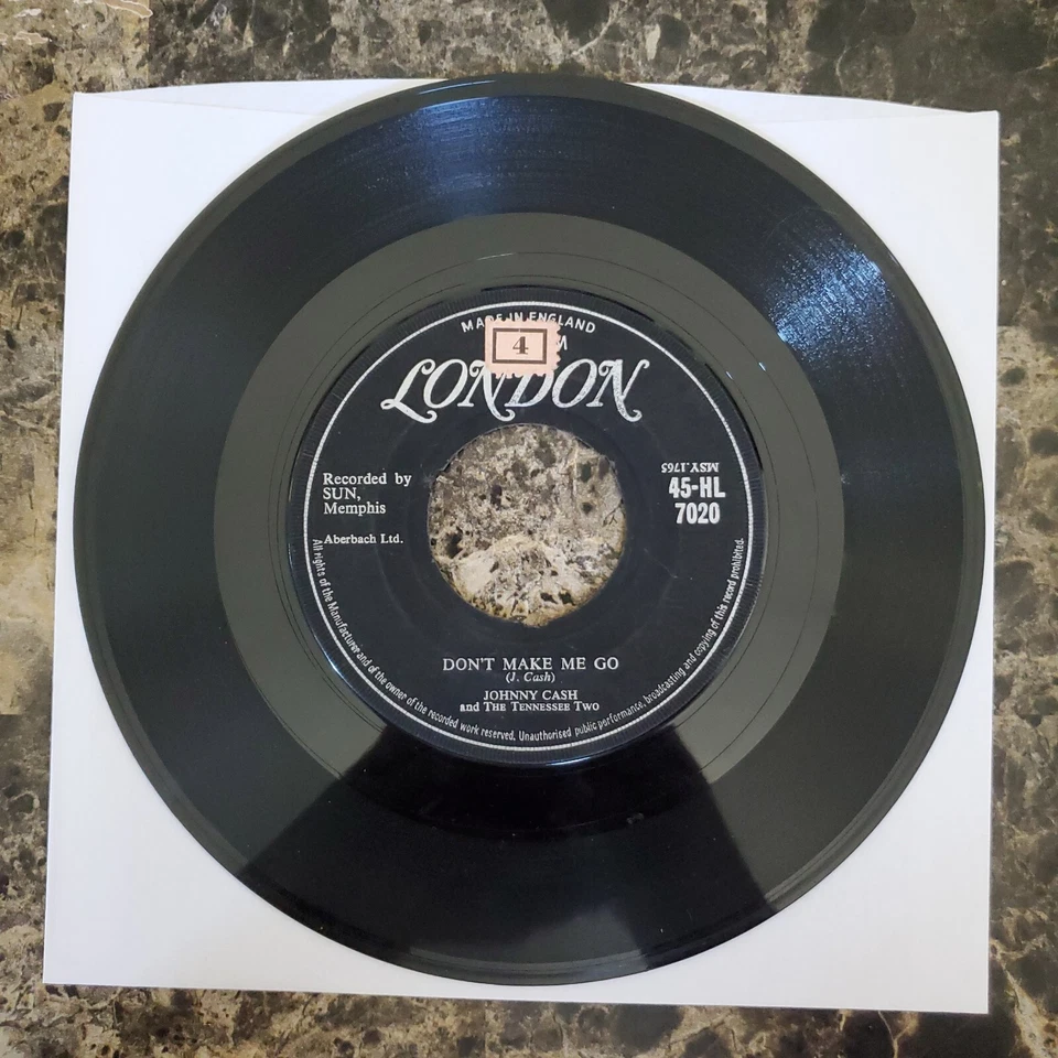 IMPORT Johnny Cash Next In Line/Don't Make Me Go 7" 45 RPM LONDON 45-HL-7020 - Image 2 of 3