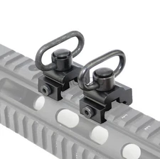 2PCS Heavy Duty Quick Detach Push Button Sling Swivel Fit Picatinny Mount