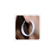 Chunky Hoop Earrings for Women 80s 90s Statement Wide Hoop Earrings Large Tre...