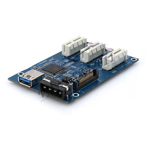 1PC PCI-e Express 1X to 3 Port 1X Switch Multiplier HUB Riser Card+USB Cable - Picture 3 of 3