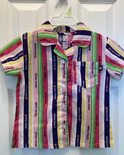 NWT Paul Frank Julius Monkey PINK Purple Striped Pajama Set Size 4T RARE 2 Pc - Picture 5 of 12