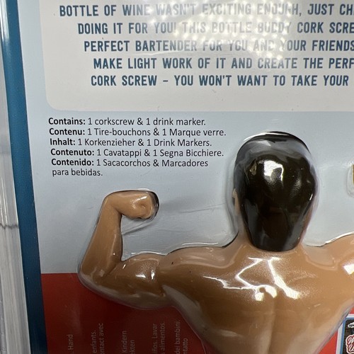 Bottle Buddy Cork Screw with Bonus Buddy Drink Marker NEW Drinking Gag Gift - Picture 4 of 4