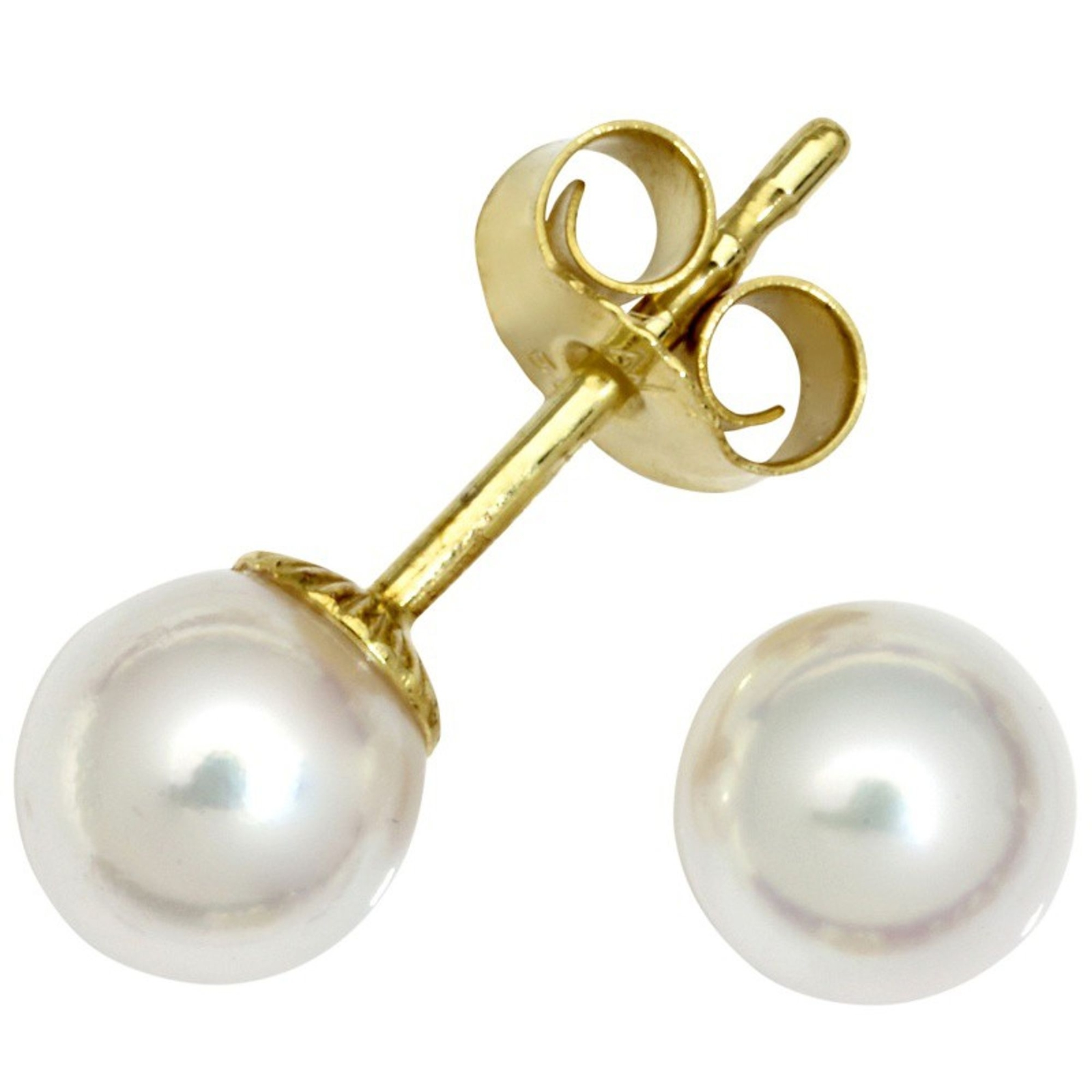 Базовое золото Damen Ohrstecker ZP.6 14 карат (585 проба) Gelbgold Weiß Zuchtperle