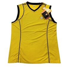 DESCENTE Sleeveless Tee Flatiron Tank Top Mens Large Yellow Orbit Lite NWTS L