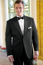 NEW CALVIN KLEIN 1-Button Peak Collar Tuxedo Black FREE Vest/ Bow Tux 100 WOOL