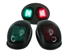 Pactrade Marine Boat Navigation LED Light Green Starboard Red Port Black PC IP66