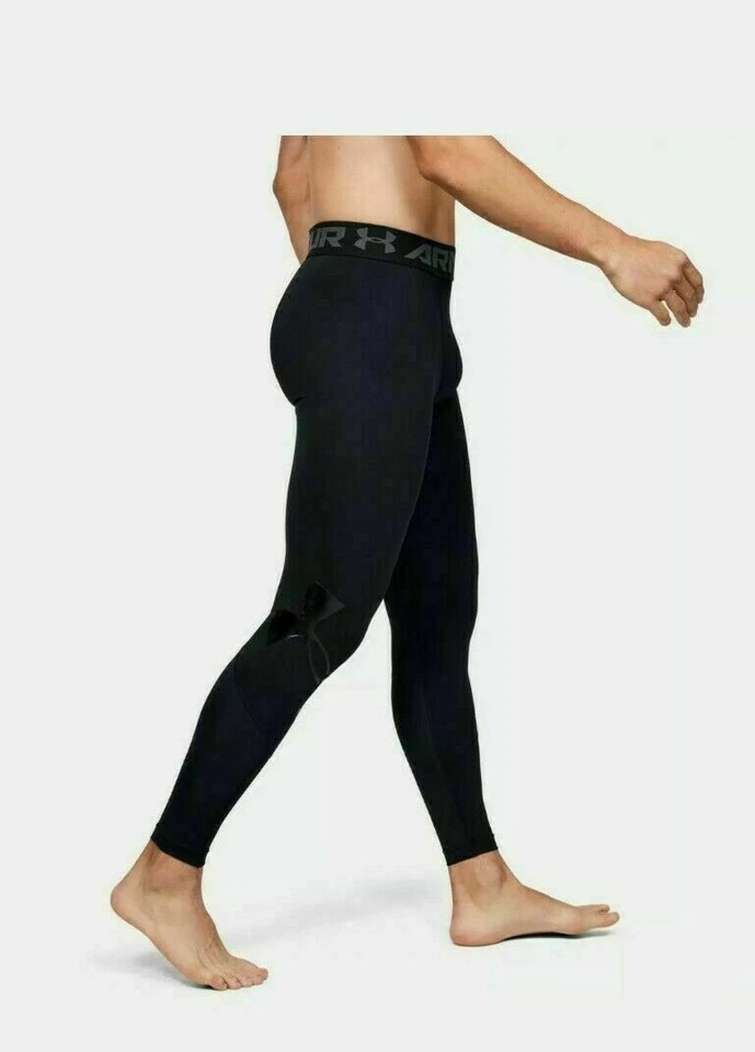 Under Armour 1351819 001 Mens Sz XL Black HeatGear Full Length Leggings - Image 3 of 3