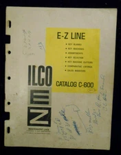 Vintage 1972 ILCO E-Z Automotive Key Blanks Machines Catalog C-600 Locksmith 