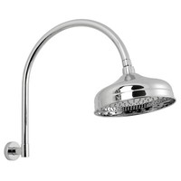 Welfenstein Nostalgie Regenbrause Messing 20,8Cm Zulaufarm Schwenkbar HB20-HN081