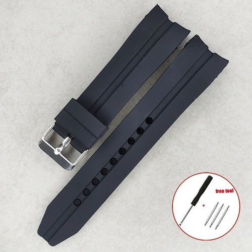 Correa de reloj deportivo silicona suave impermeable extremo curvo correa de pulsera 22-26 mm - Imagen 7 de 13