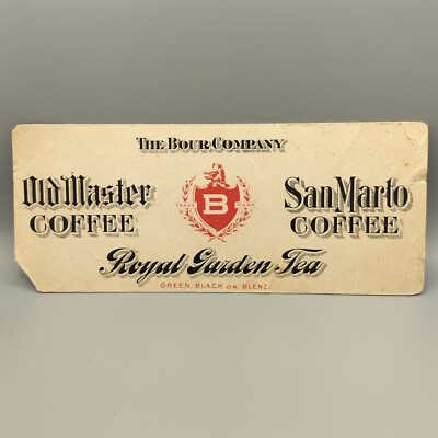 OLD TRADE CARD INK BLOTTER for McMaster Coffee Bour Royal Garden Tea SanMarto