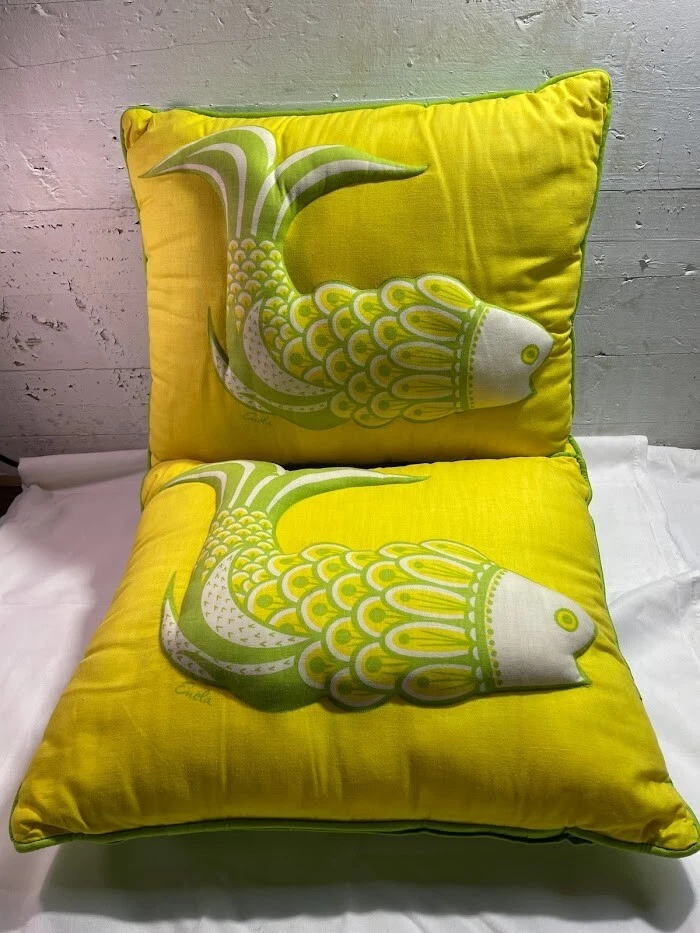 Green and clearance yellow throw pillows