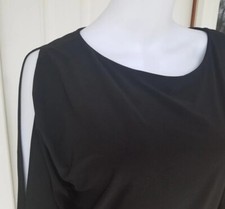 White House Black Market Women's Cold Shoulder Cinched Little Black Dress Sz Sm