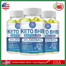 3 X KETO BHB 20000mg Diet Pills Ketone FAT BURNER Weight Loss Diet Pills