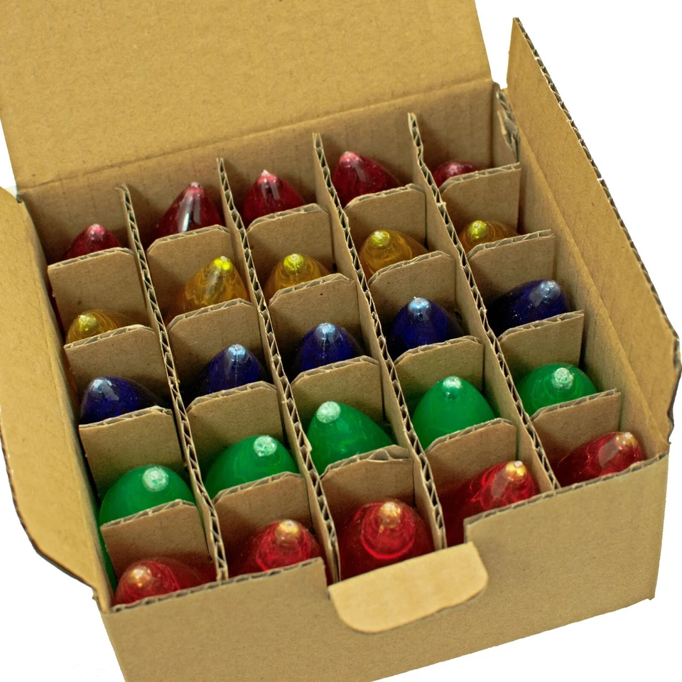 LED Multi-Color Transparent Light Bulbs, C9 Steady Xmas Lights, 1 Box Of 25 - Image 3 of 4