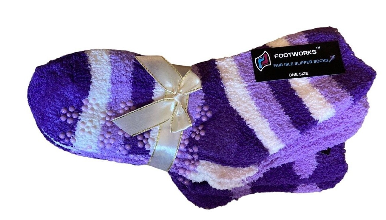 3 pair Womens socks ladies slipper sock gripper non slip thermal soft