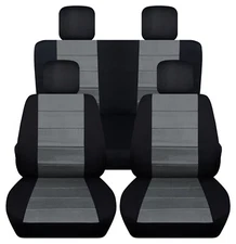 Front and Rear Black and Charcoal Seat Covers for a 2010 Toyota Corolla 