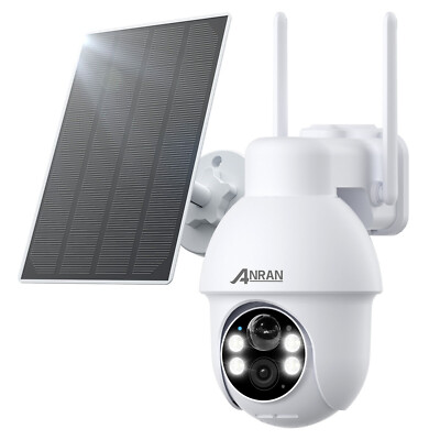 ANRAN Kabellose WLAN Überwachungskamera Aussen Solar/Akku Kameras 360° PTZ IP66