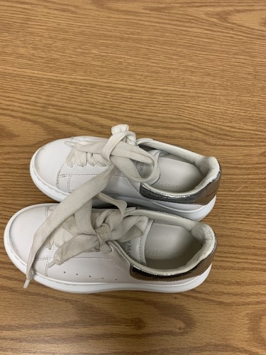 Alexander McQueen Kids Sneakers Size 27 EU/10 US White Silver - Picture 11 of 15