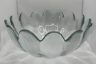 Vintage Large Blenko Clear Glass Bowl ~ 14 Petals Lotus Flower