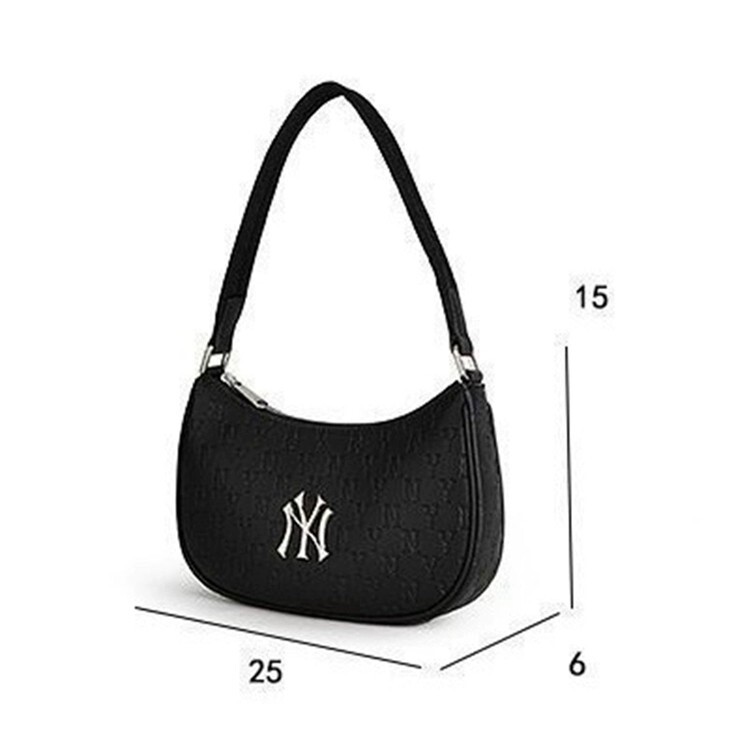 MLB Monogram Embo New York Yankees Hobo Bag Hand Bag NY Logo Black