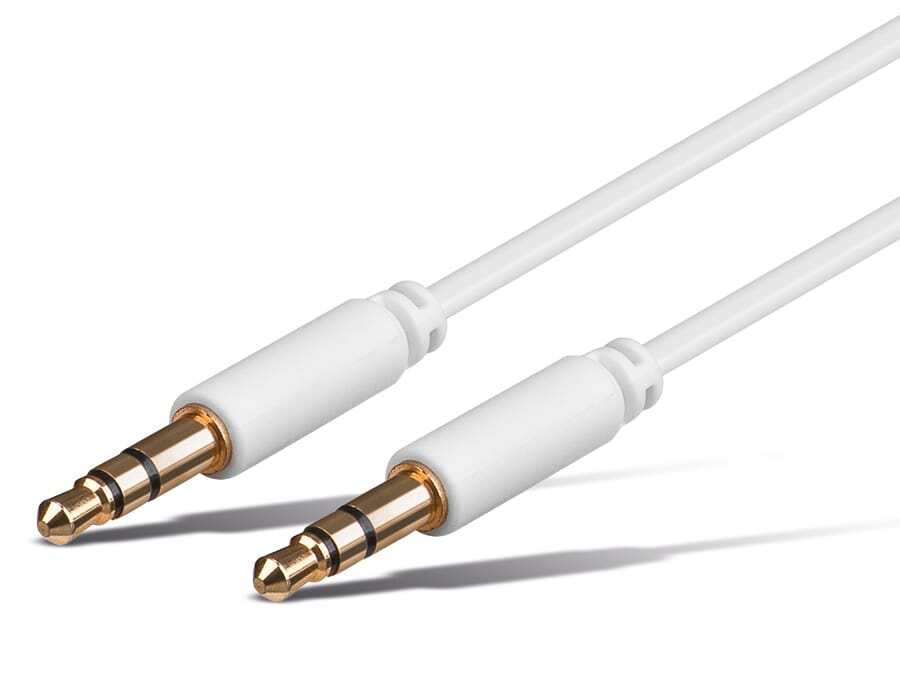 Goobay Klinkenkabel 69110, Superslim, 0,5 M, Weiß