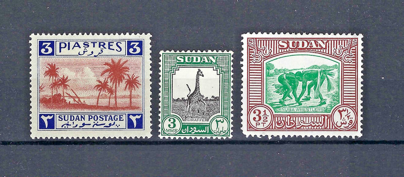 SUDAN 1941-1951 #72, 100, 107 MH Assortment