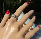 Vintage carved sterling silver 925 ring leaves size 7.25 Turkey 4.4 gr unisex