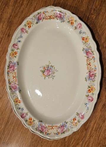 Edwin M. Knowles China Co. Antique Floral Platter 34-8 | eBay