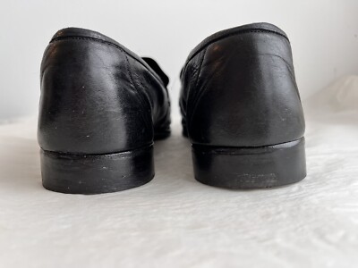 Vintage Bally Switzerland Loafers Shoes Men's 9.5 D Black Center