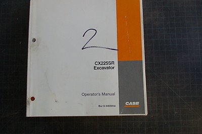 CASE CX225SR Crawler Excavator Trackhoe Owner Operator Maintenance Manual book
