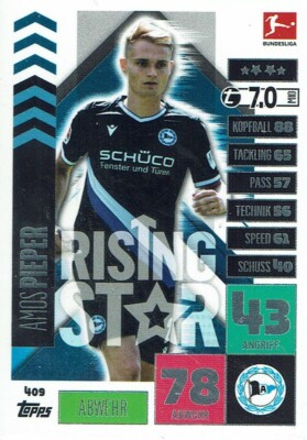 Match Attax 20/21 Bundesliga 2020/2021 Rising Star Karte Nr. 409 Amos Pieper