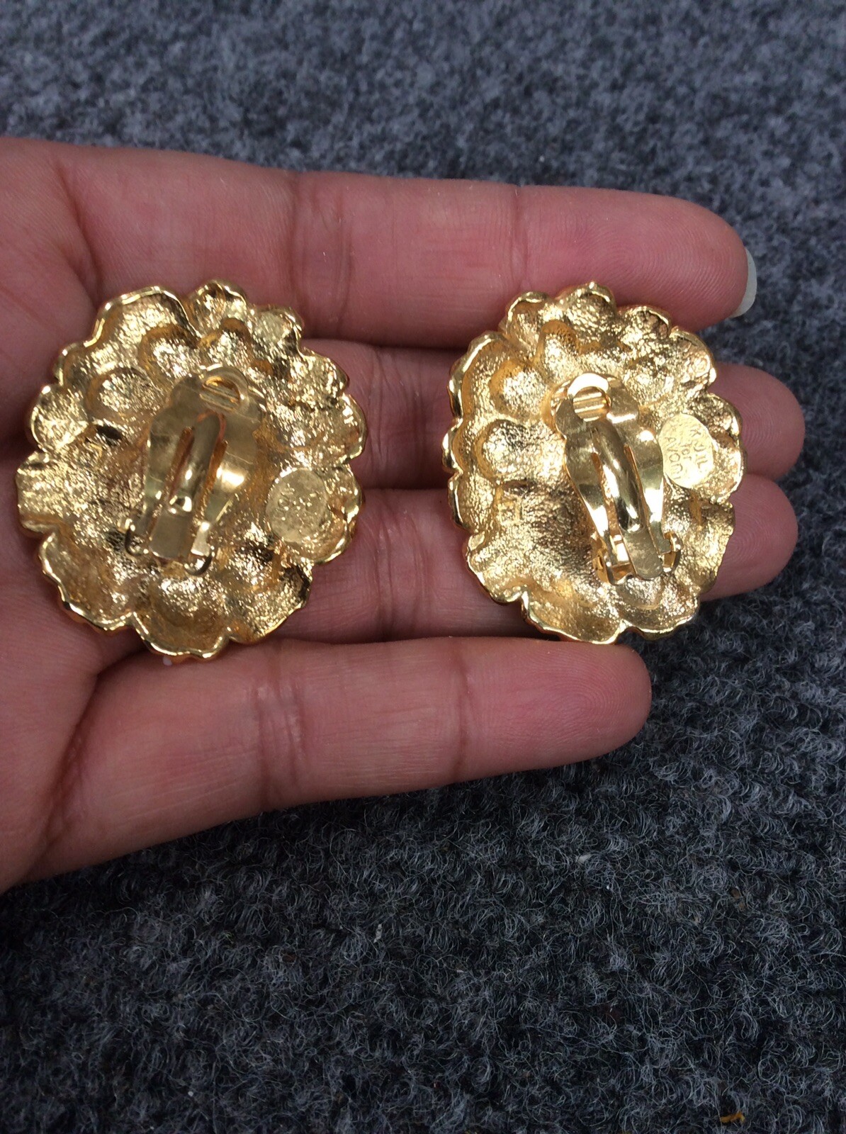 Statement vtg KJL for Avon black clear Rhinestone… - image 5