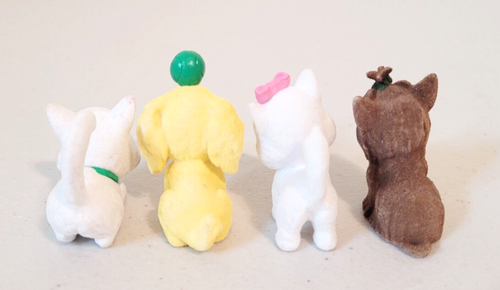 Vintage 7 Piece Puppy Kitty in my Pocket Style Flocked Puppies Kittens Toys - Picture 9 of 12