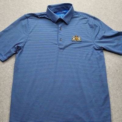 Bobby Jones X-H20 Nevillewood Men's Small Blue Stripes Short Sleeve Polo Shirt