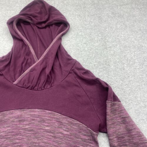 Columbia Sun Hoodie Womens Medium Long Sleeve Pullover Sweater Purple Pockets - Picture 4 of 12