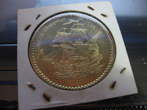 1970 poseidon dutch indiaman wood sailing ship heavy bronze mardi gras Doubloon - Picture 2 of 2
