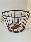Hallmark Mitford Brown Wrought Iron & Ceramic Apple Basket with Swing Handle