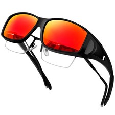 Fit Over Glasses Polarized Sunglasses with UV400 Protection for Men Women Wra