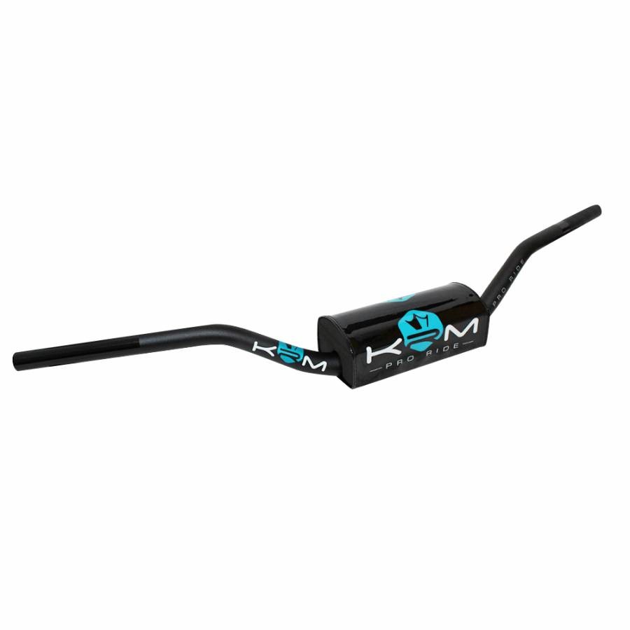 Guidon 28,6 mm KRM Pro Ride oversize noir turquoise pour moto 50cc de compétition